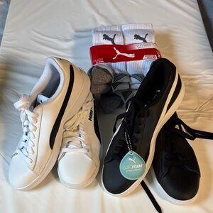 Puma Men's Black and White Sneakers